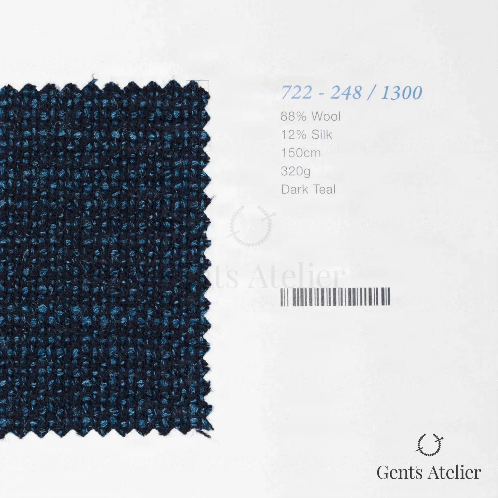 Образец ткани Marzoni 722 - 248 / 1300 с этикеткой — Dark Teal
