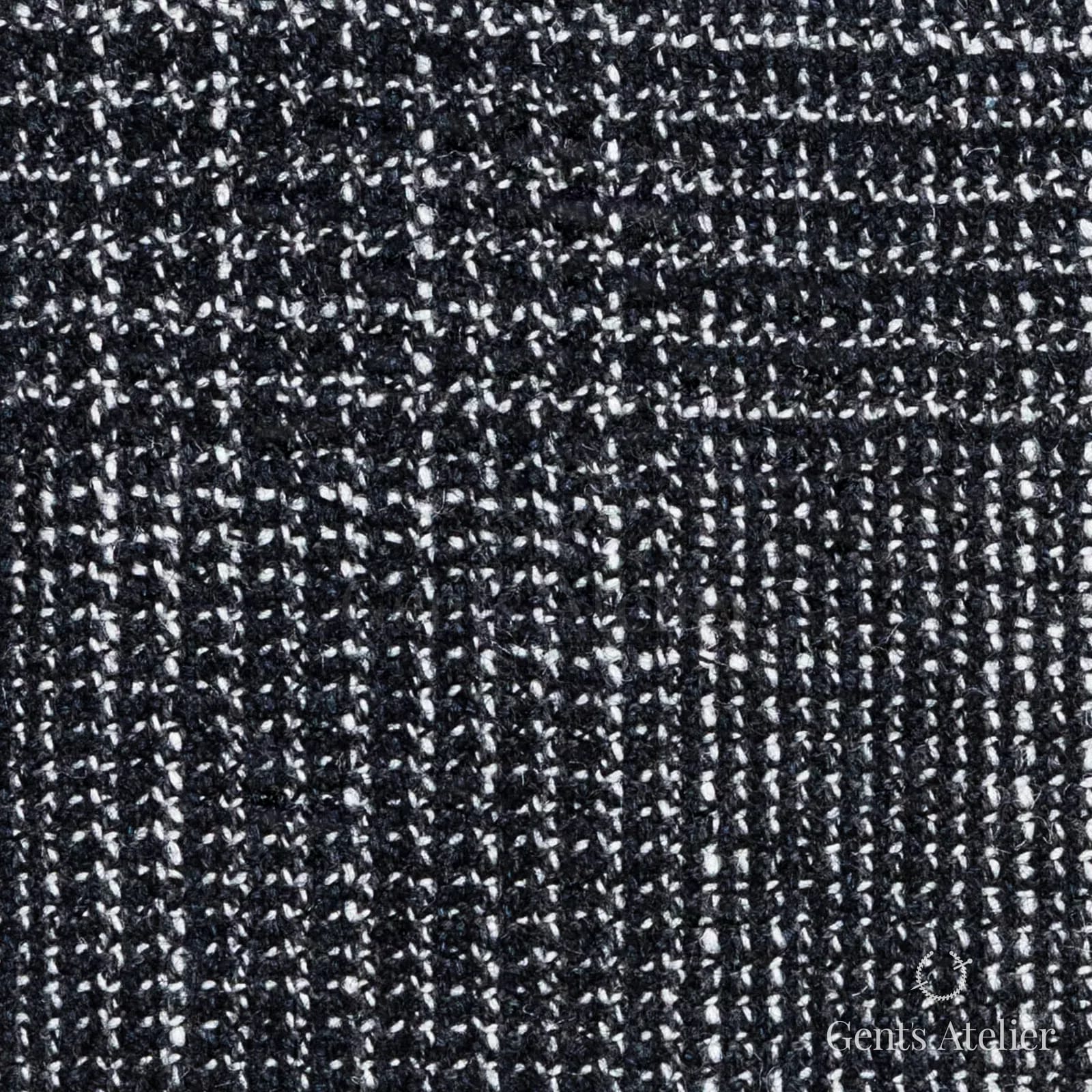 Костюмная ткань Marzoni 722 - 255 / 1300 — Чёрный / Белый, оконная клетка, 88% шерсть, 12% шёлк