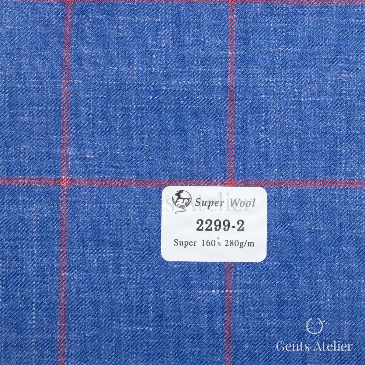 Образец ткани Gent's Colors 2299-2 с этикеткой, синий