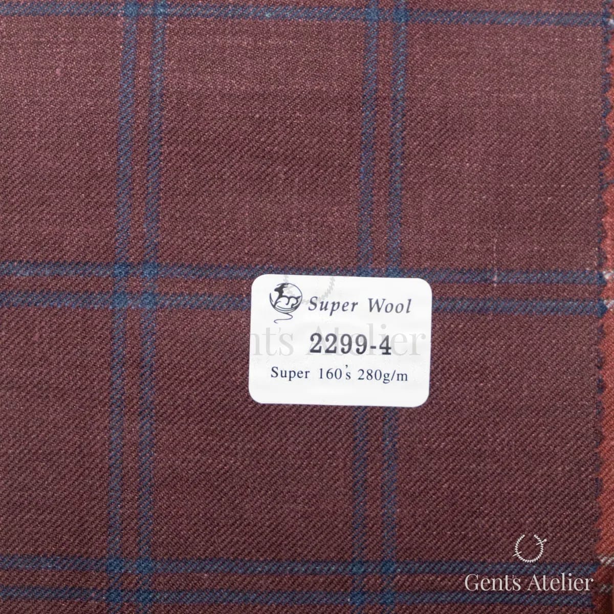 Образец ткани Gent's Colors 2299-4 с этикеткой, бордовый