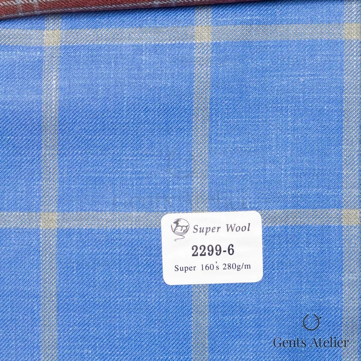 Образец ткани Gent's Colors 2299-6 с этикеткой, синий