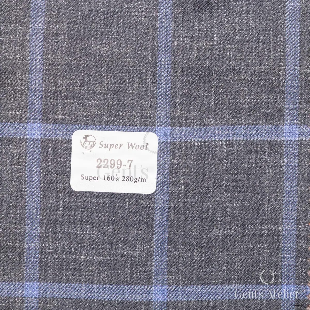 Образец ткани Gent's Colors 2299-7 с этикеткой, серый