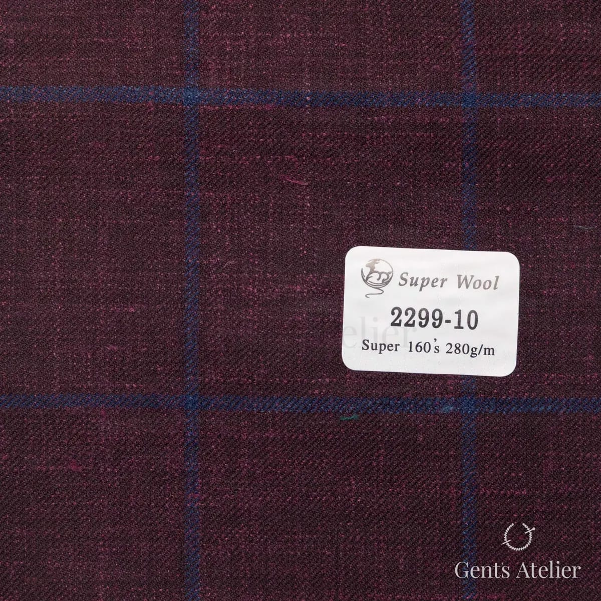 Образец ткани Gent's Colors 2299-10 с этикеткой, бордовый
