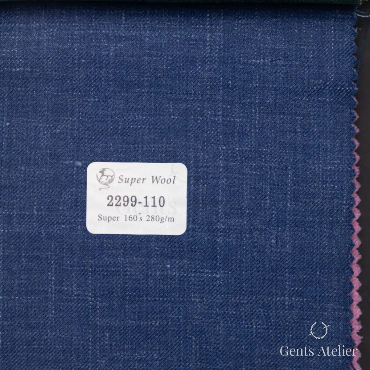 Образец ткани Gent's Colors 2299-110 с этикеткой, тёмно-синий