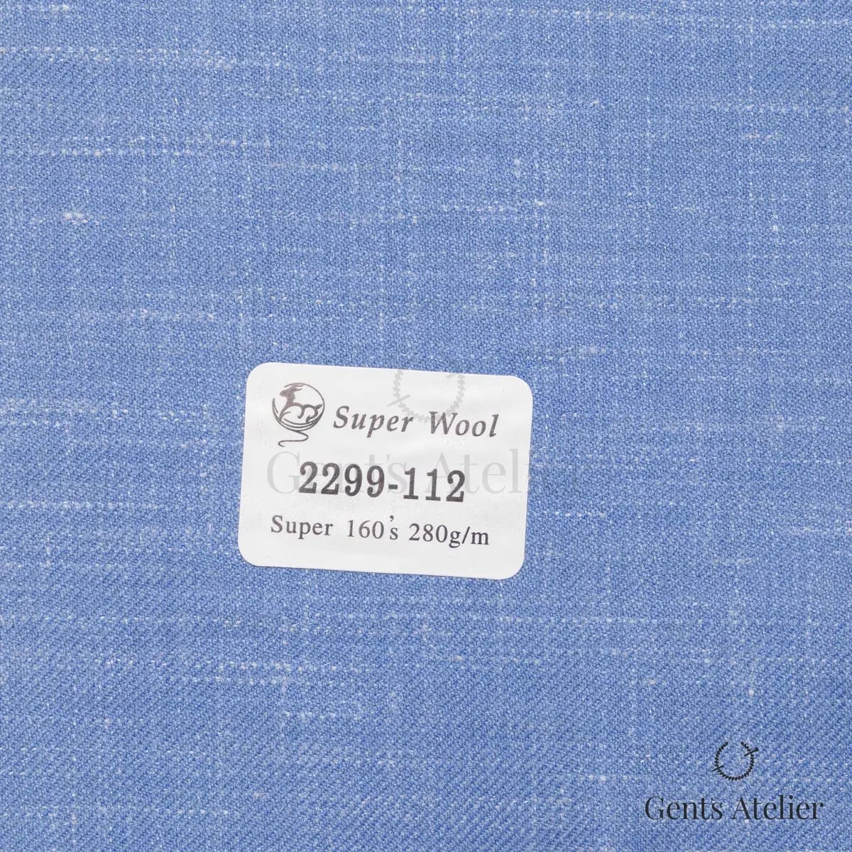 Образец ткани Gent's Colors 2299-112 с этикеткой, голубой