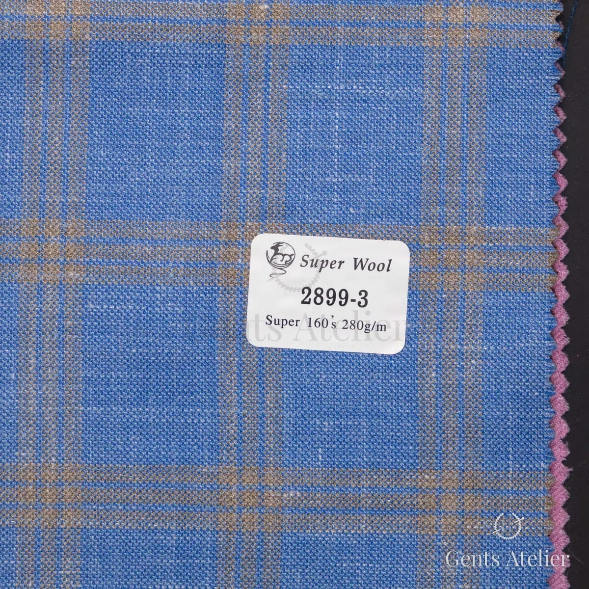 Образец ткани Gent's Colors 2899-3 с этикеткой, синий
