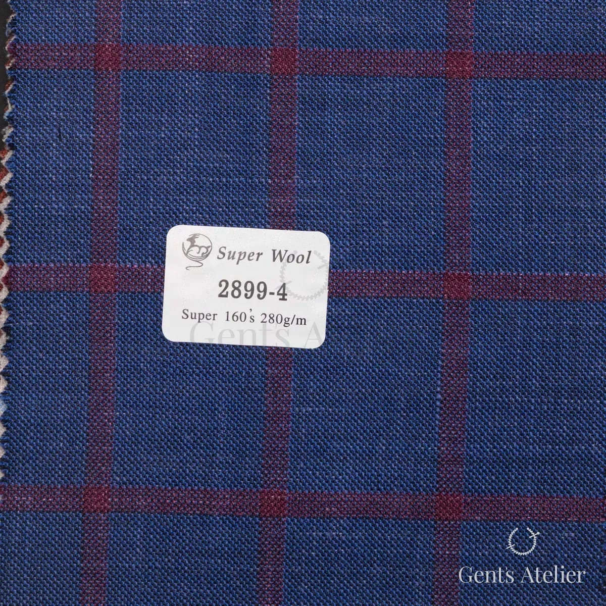Образец ткани Gent's Colors 2899-4 с этикеткой, тёмно-синий