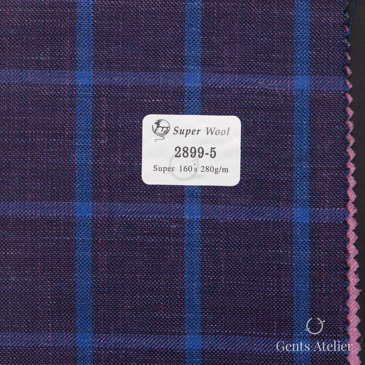 Образец ткани Gent's Colors 2899-5 с этикеткой, тёмно-синий