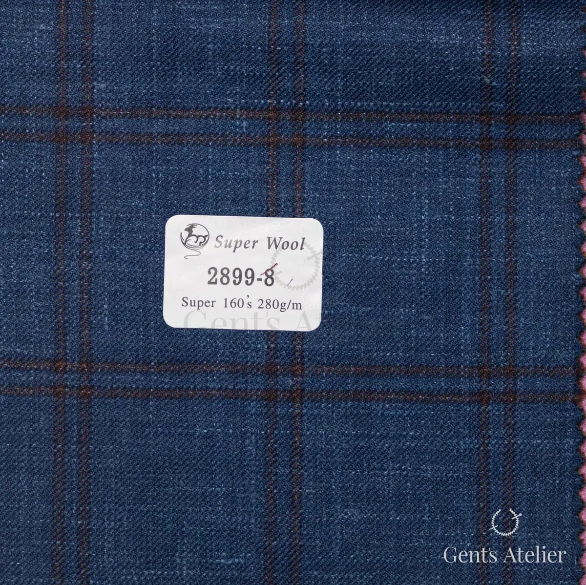 Образец ткани Gent's Colors 2899-8 с этикеткой, тёмно-синий