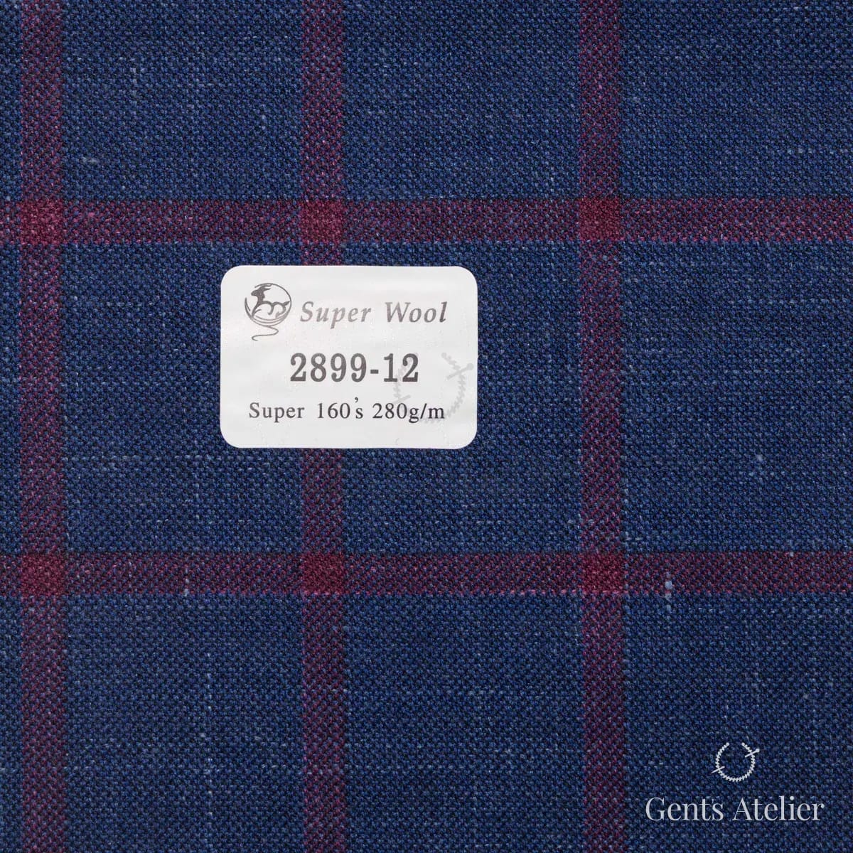 Образец ткани Gent's Colors 2899-12 с этикеткой, тёмно-синий