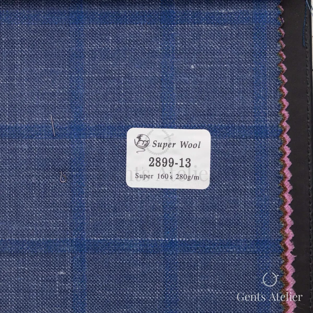 Образец ткани Gent's Colors 2899-13 с этикеткой, синий