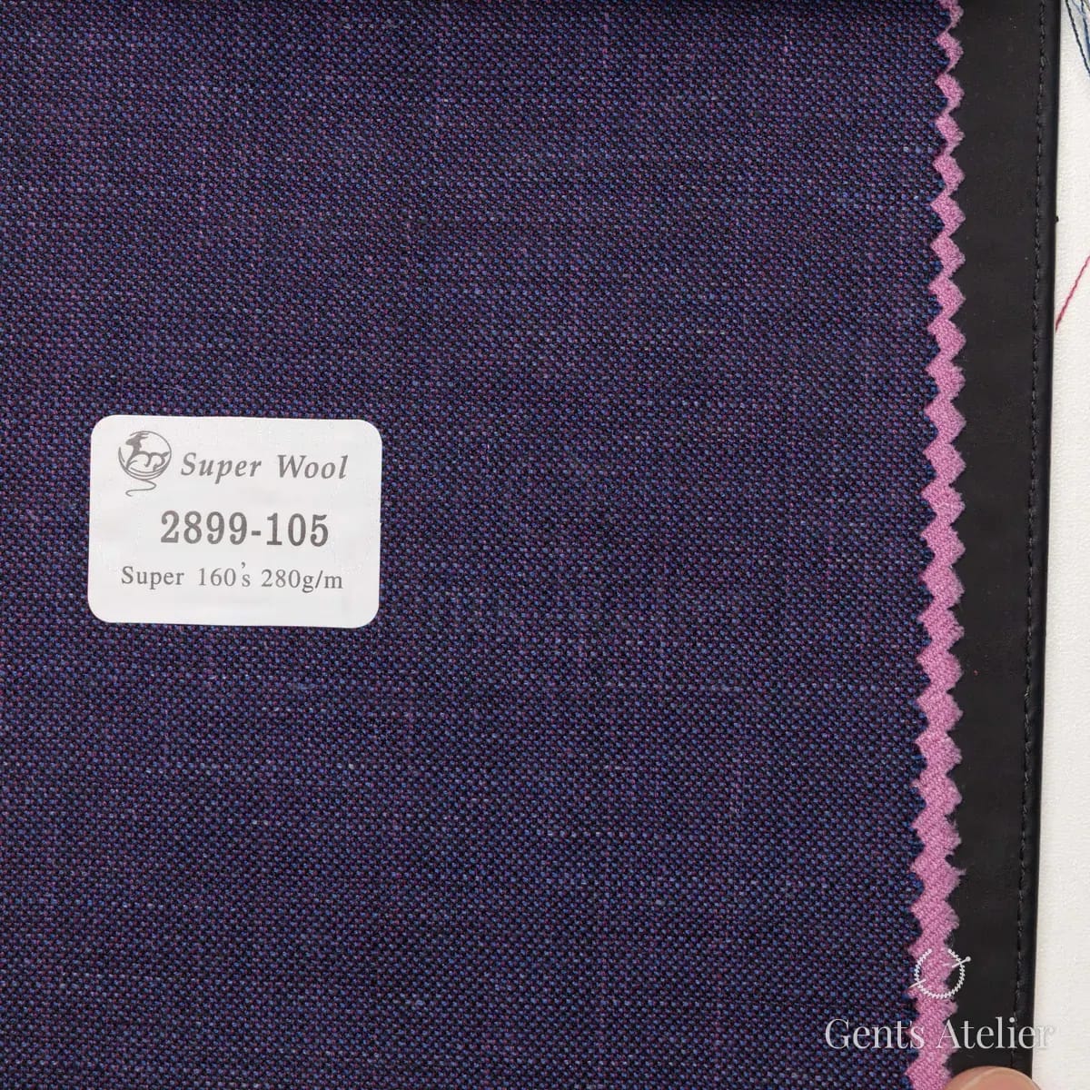 Образец ткани Gent's Colors 2899-105 с этикеткой, тёмно-фиолетовый