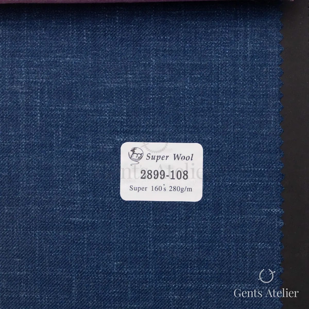 Образец ткани Gent's Colors 2899-108 с этикеткой, тёмно-синий
