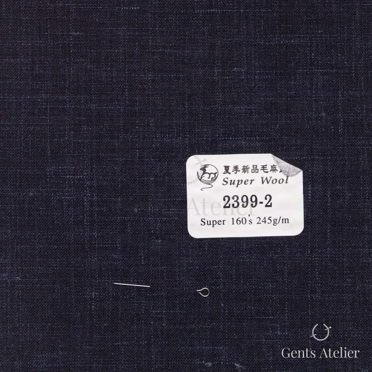 Образец ткани Gent's Colors 2399-2 с этикеткой, тёмно-синий
