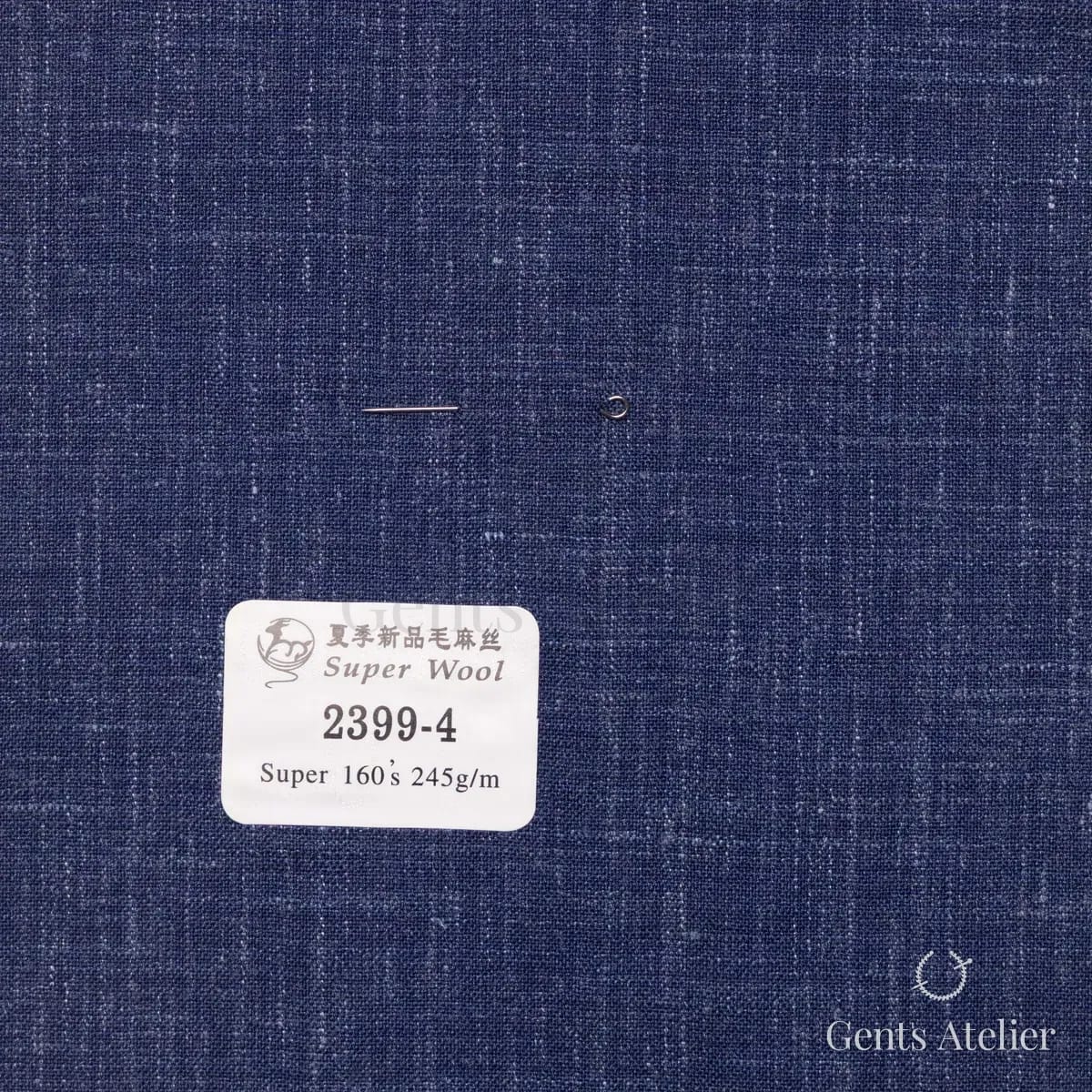 Образец ткани Gent's Colors 2399-4 с этикеткой, синий