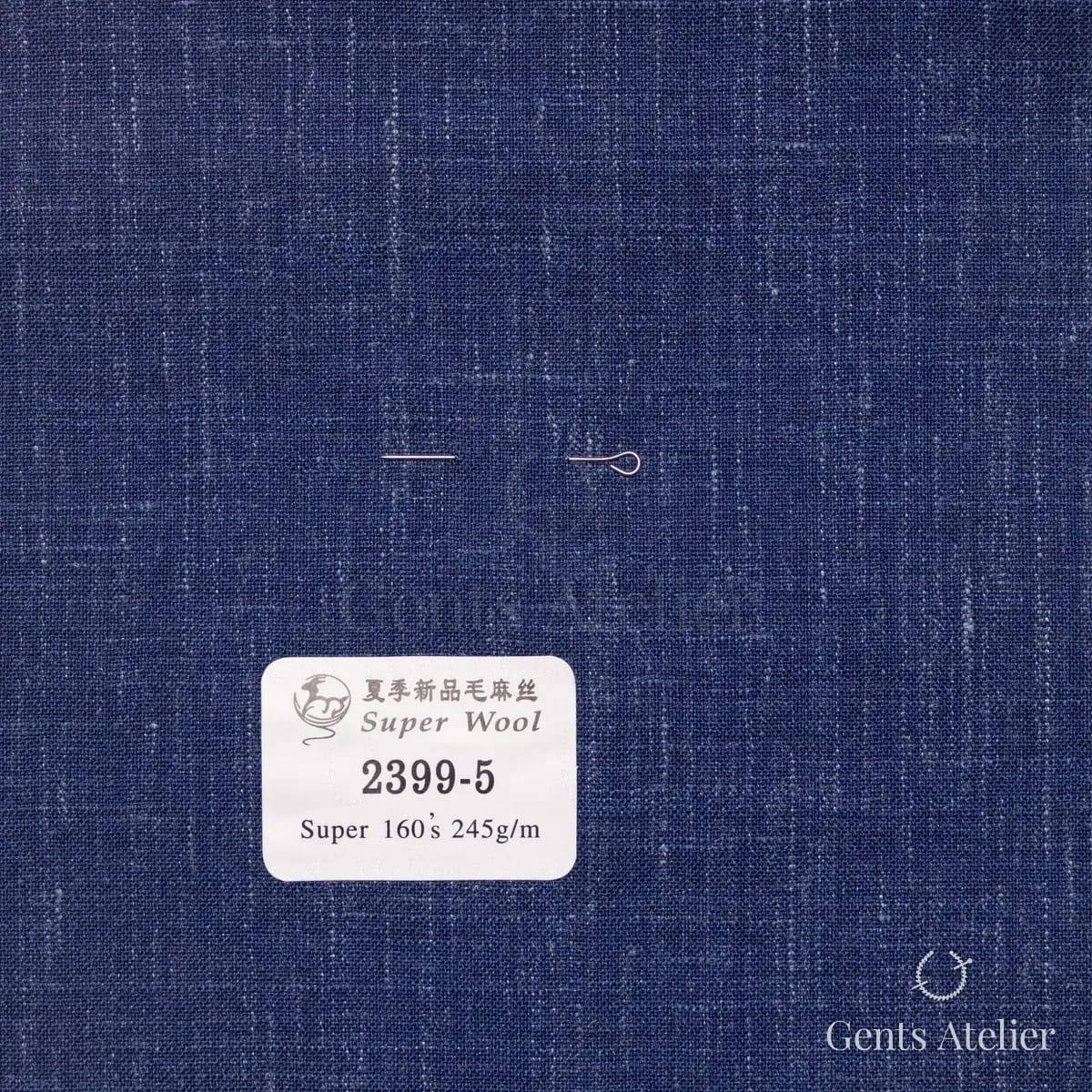 Образец ткани Gent's Colors 2399-5 с этикеткой, синий