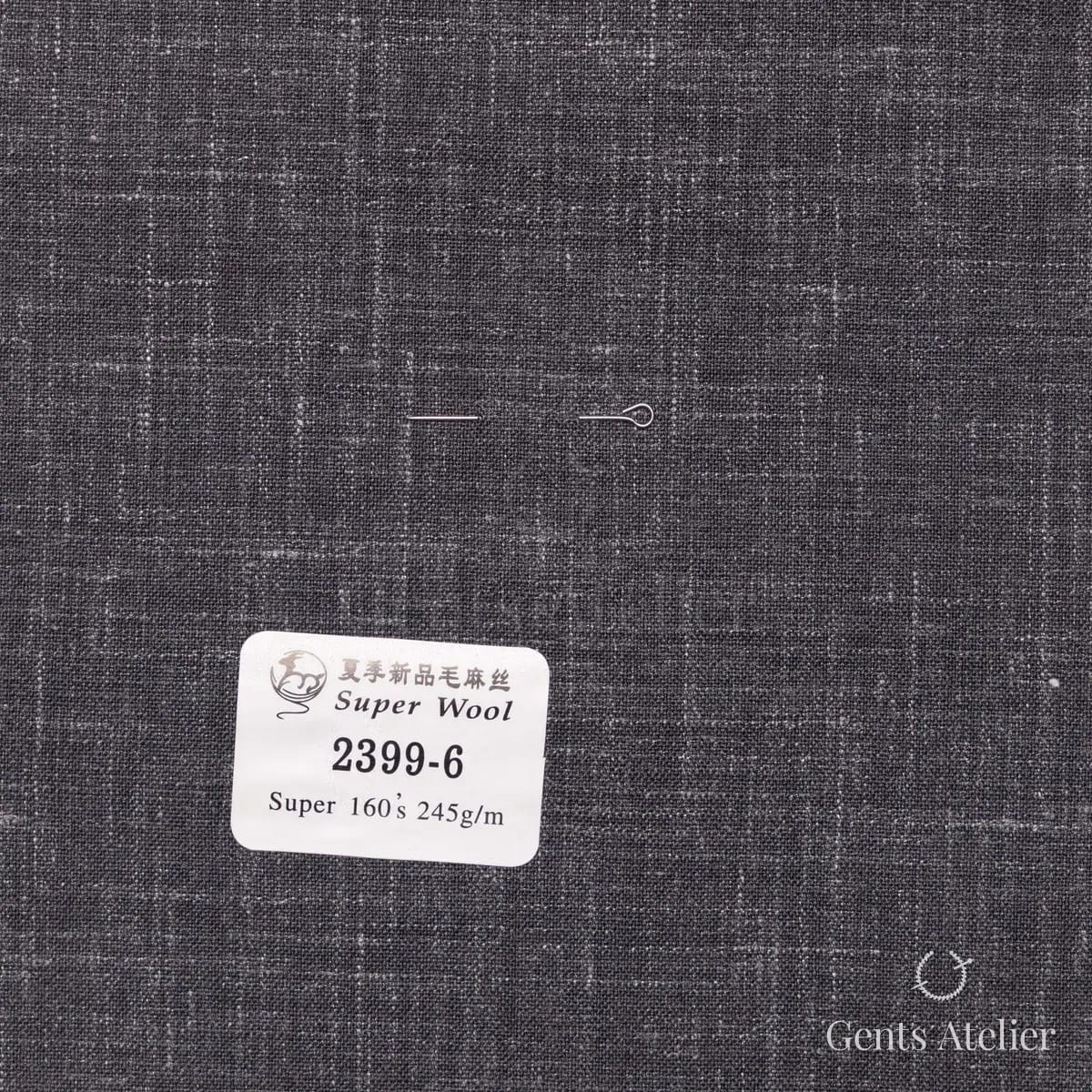 Образец ткани Gent's Colors 2399-6 с этикеткой, серый