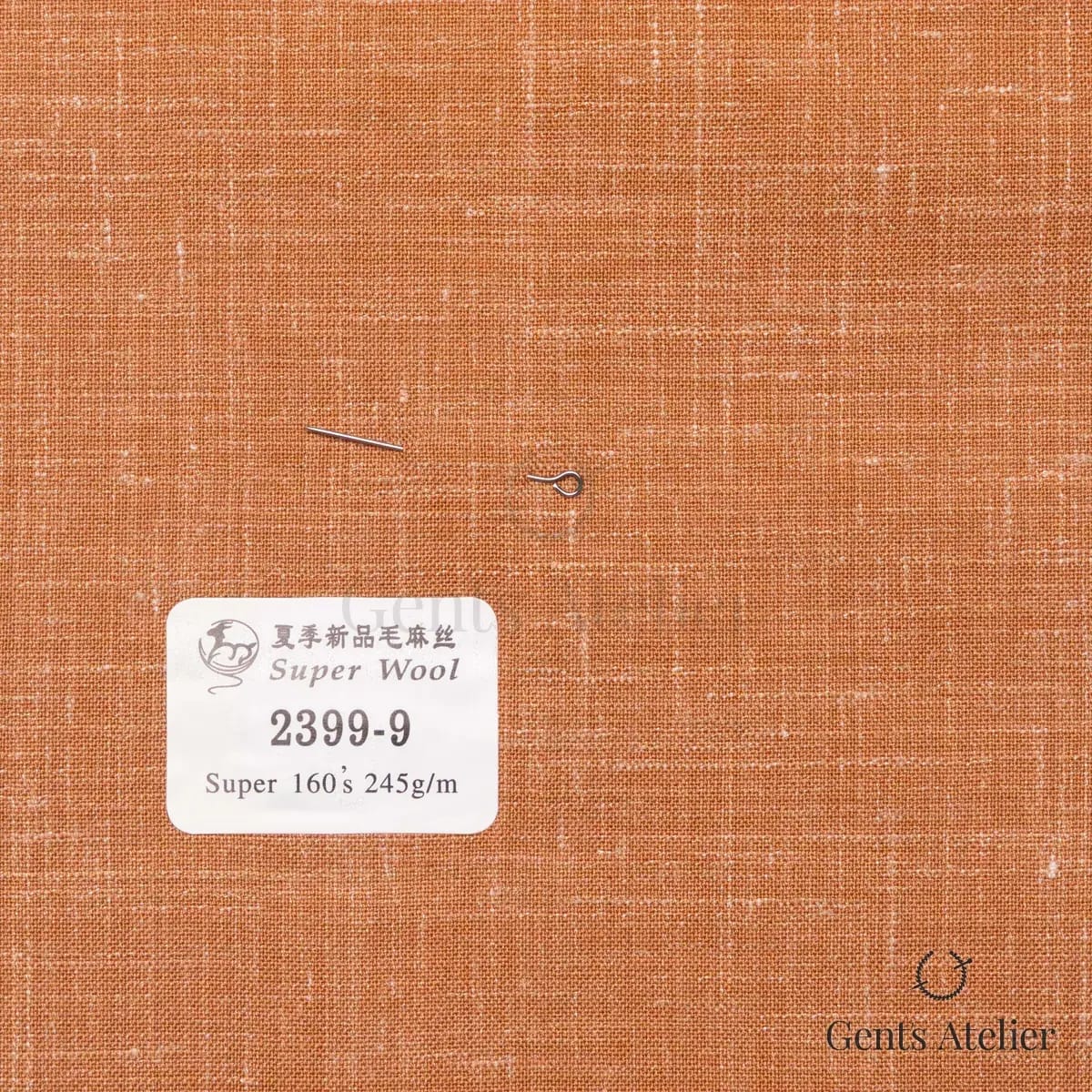 Образец ткани Gent's Colors 2399-9 с этикеткой, оранжевый