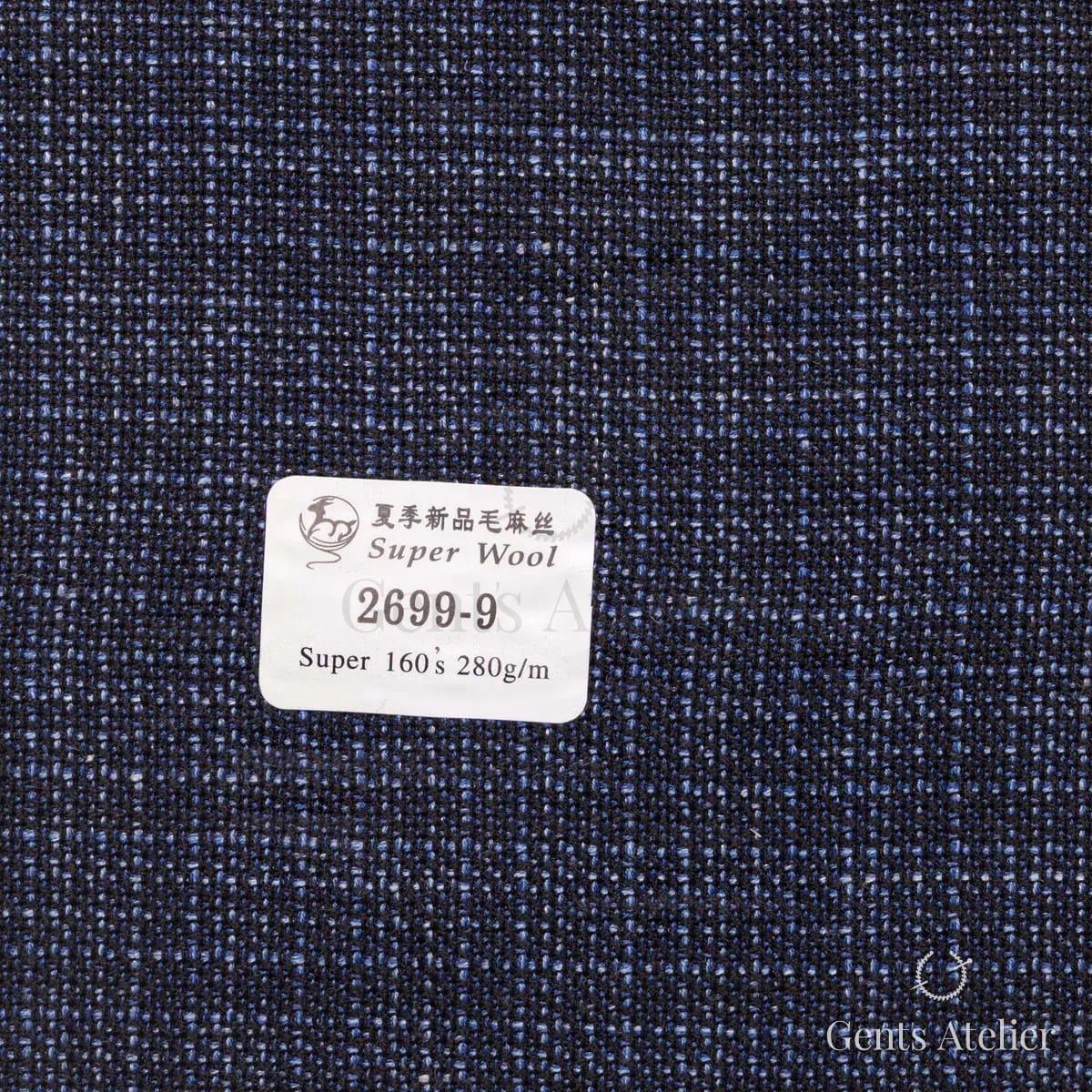 Образец ткани Gent's Colors 2699-9 с этикеткой, синий