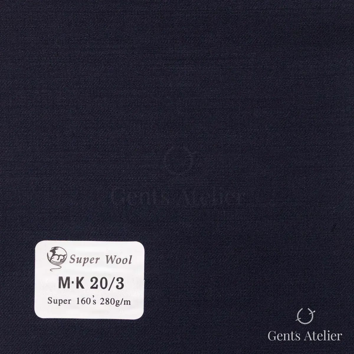 Образец ткани Gent's Colors M·K20/3 с этикеткой, тёмно-синий