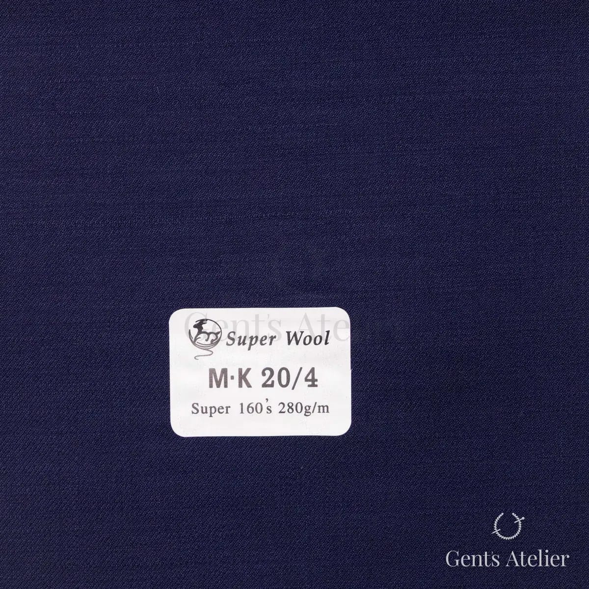 Образец ткани Gent's Colors M·K20/4 с этикеткой, тёмно-синий