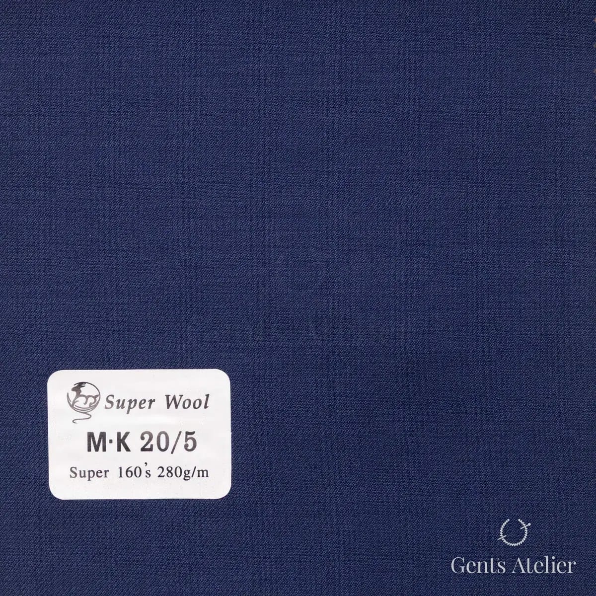 Образец ткани Gent's Colors M·K20/5 с этикеткой, тёмно-синий