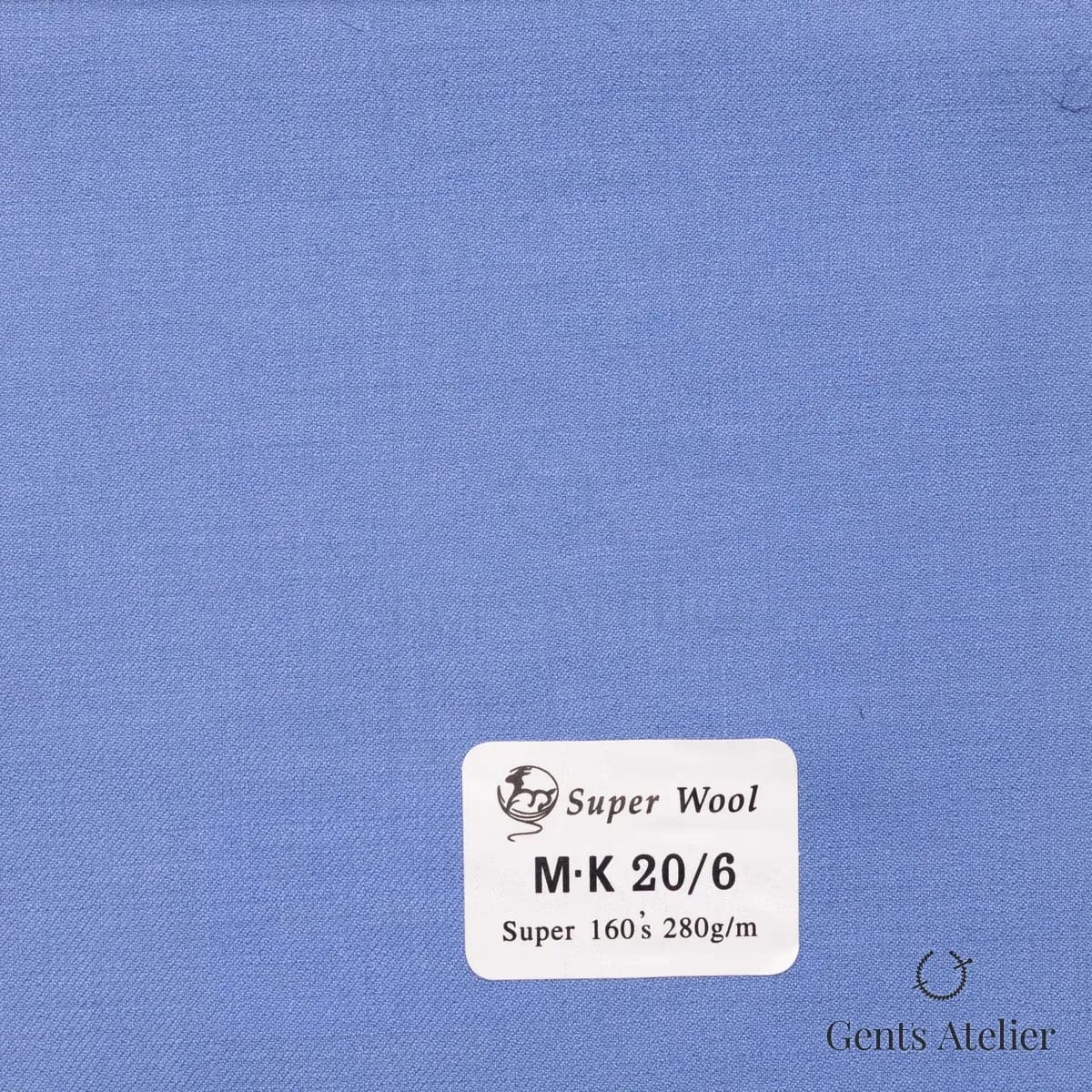 Образец ткани Gent's Colors M·K20/6 с этикеткой, голубой