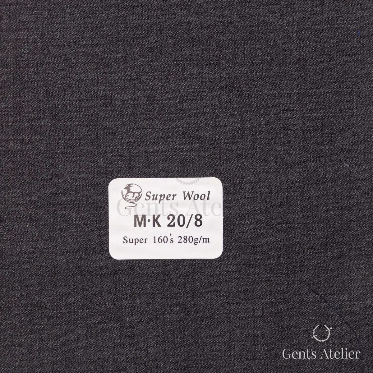 Образец ткани Gent's Colors M·K20/8 с этикеткой, тёмно-серый