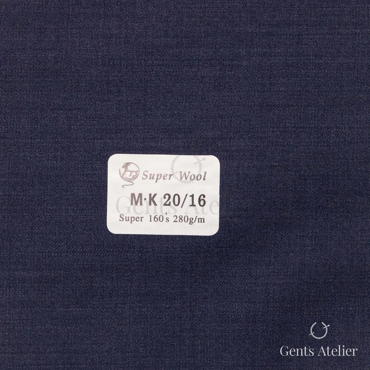 Образец ткани Gent's Colors M·K20/16 с этикеткой, тёмно-синий