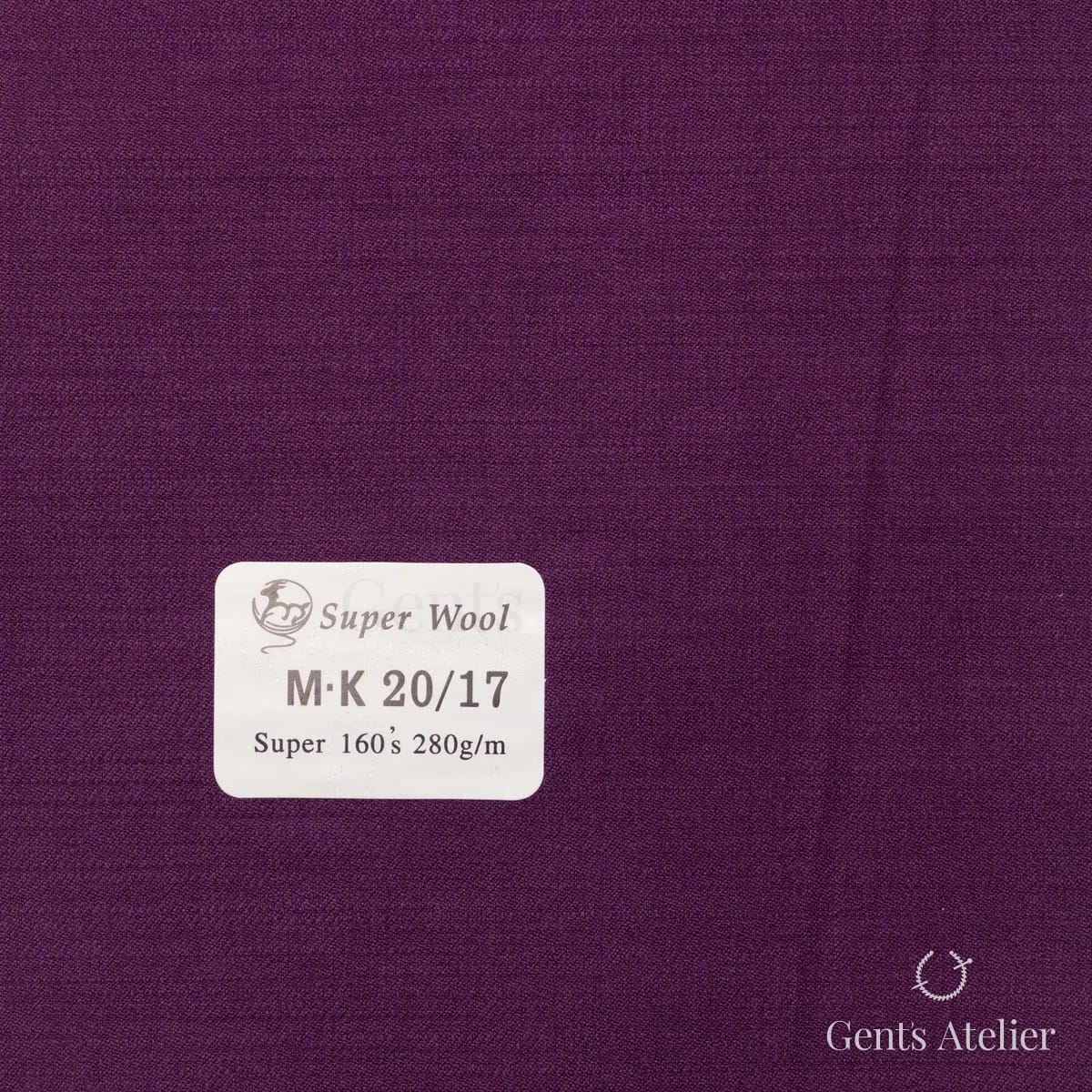 Образец ткани Gent's Colors M·K20/17 с этикеткой, фиолетовый