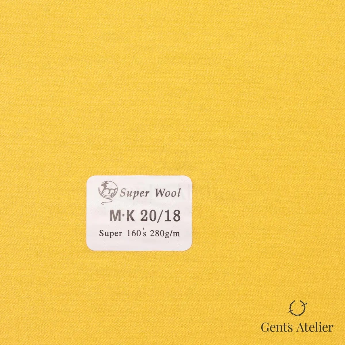Образец ткани Gent's Colors M·K20/18 с этикеткой, жёлтый