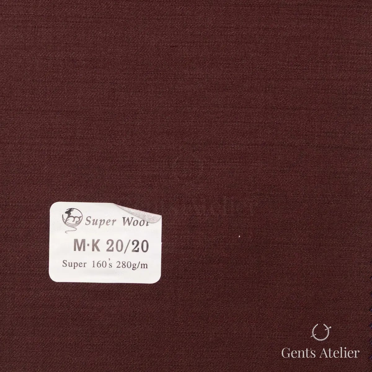 Образец ткани Gent's Colors M·K20/20 с этикеткой, бордовый