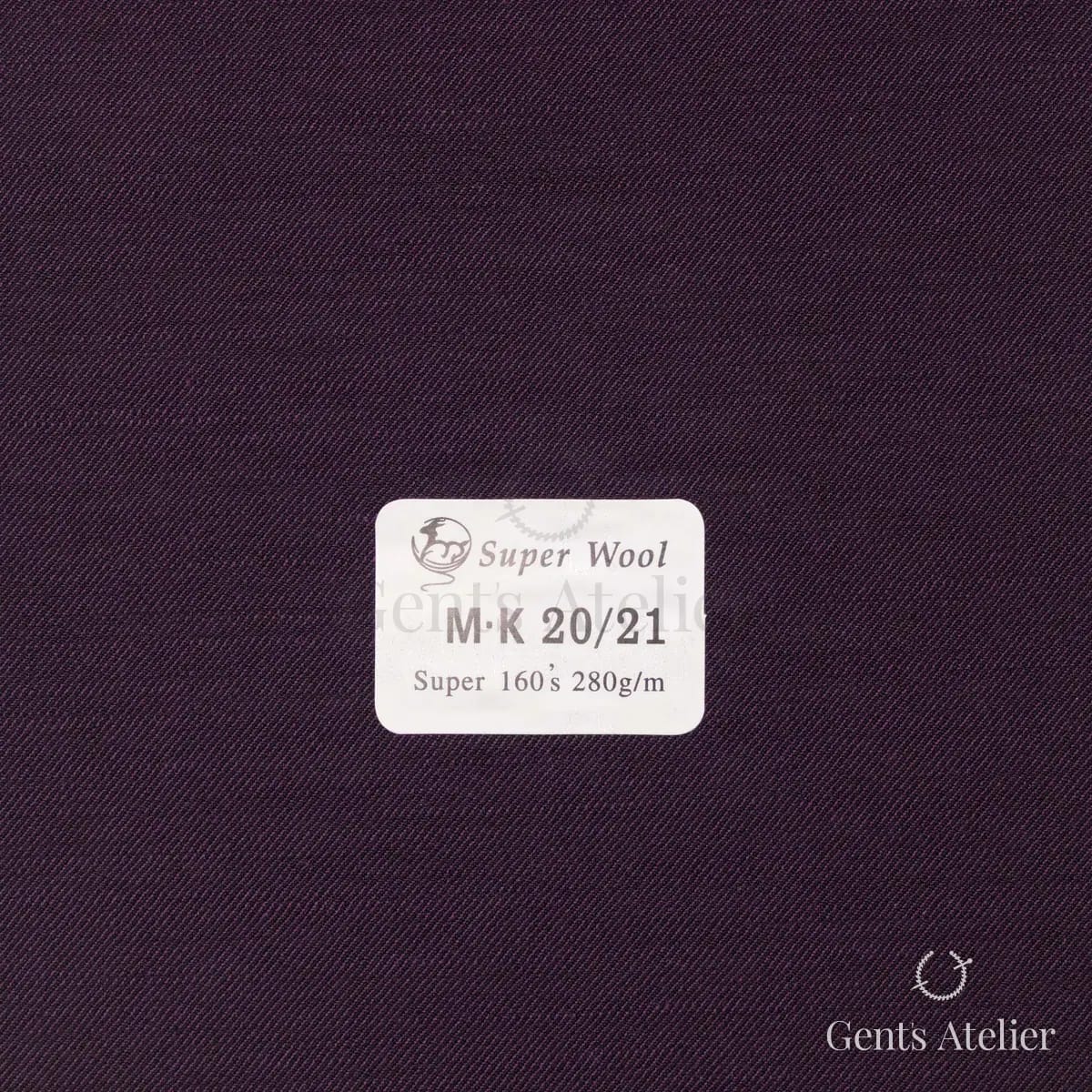 Образец ткани Gent's Colors M·K20/21 с этикеткой, фиолетовый