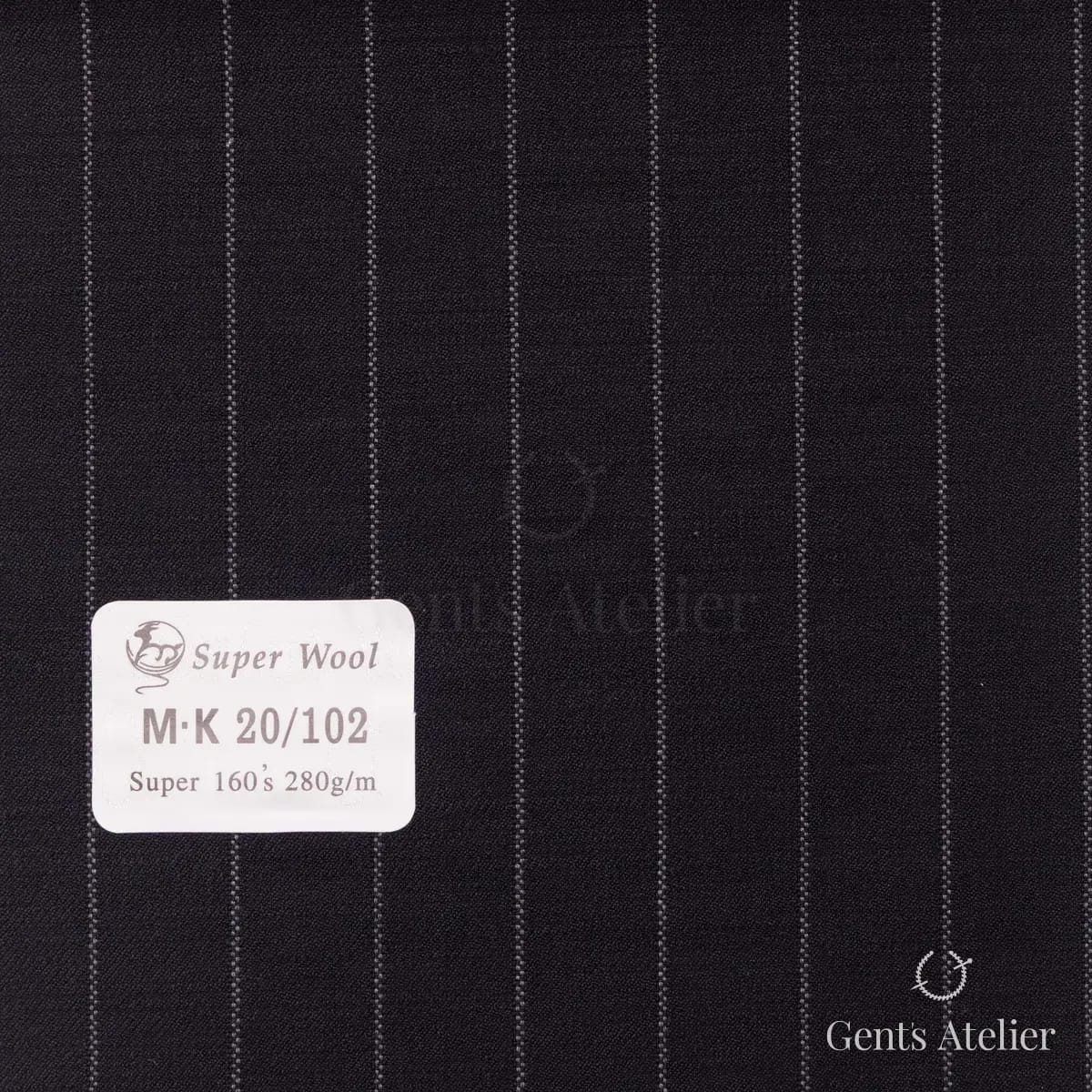 Образец ткани Gent's Colors M·K20/102 с этикеткой, тёмно-синий
