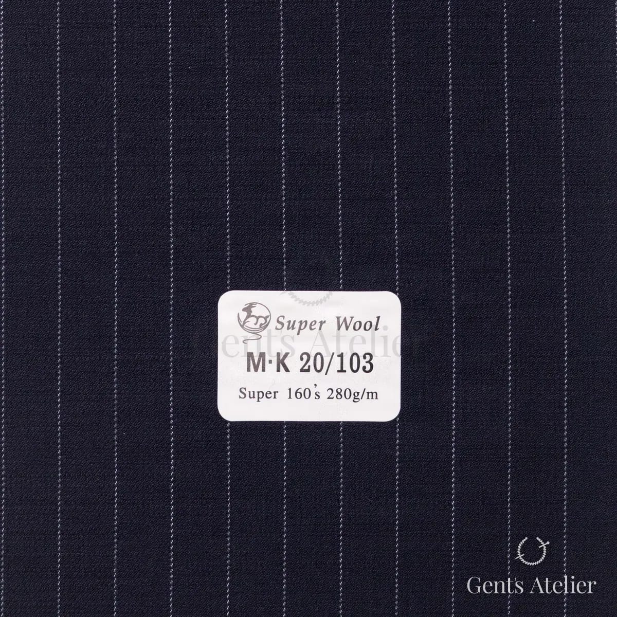 Образец ткани Gent's Colors M·K20/103 с этикеткой, тёмно-синий