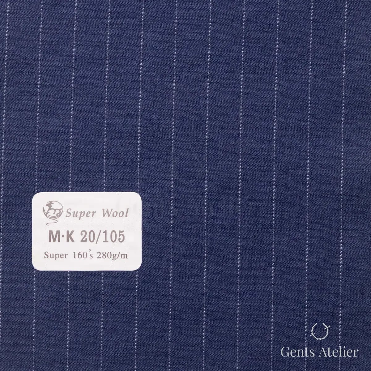 Образец ткани Gent's Colors M·K20/105 с этикеткой, синий
