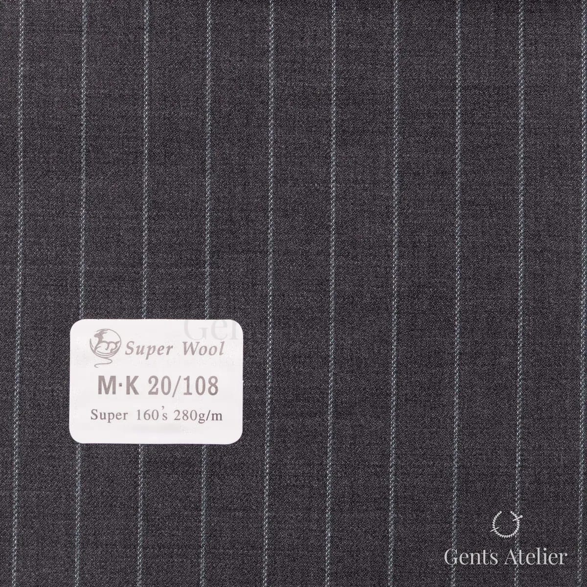 Образец ткани Gent's Colors M·K20/108 с этикеткой, тёмно-серый