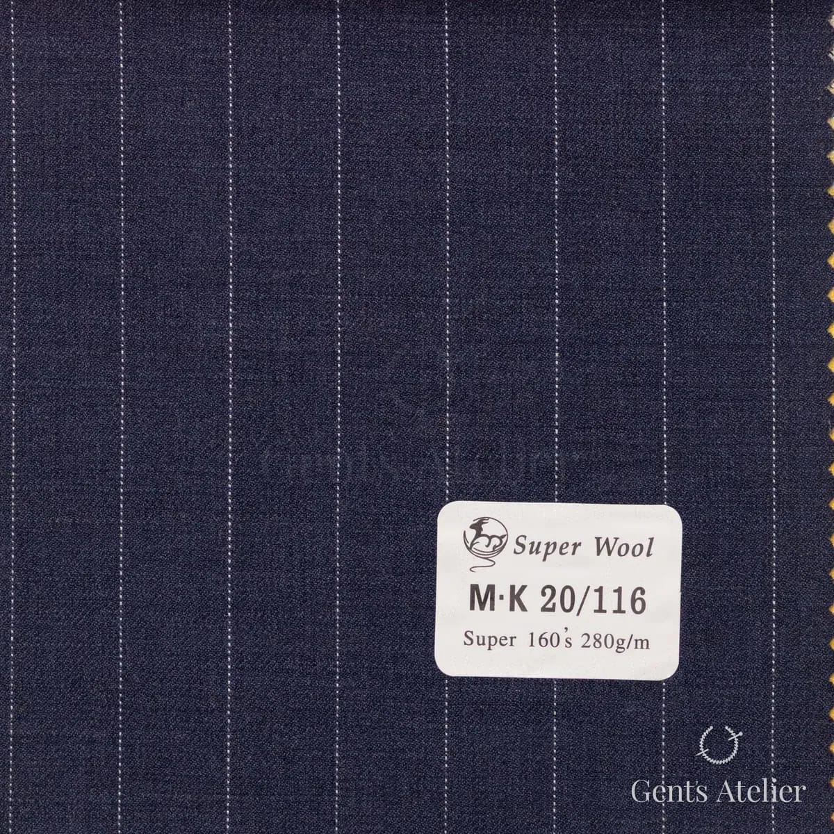 Образец ткани Gent's Colors M·K20/116 с этикеткой, тёмно-синий