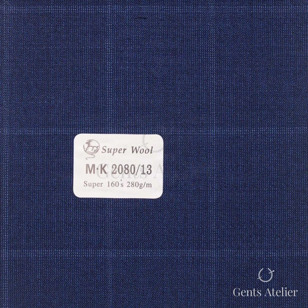 Образец ткани Gent's Colors M·K2080/13 с этикеткой, тёмно-синий