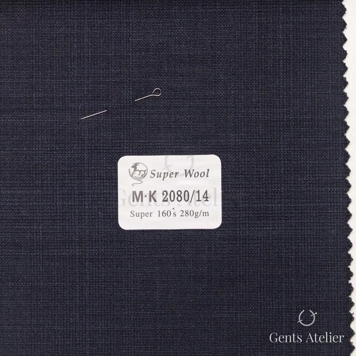 Образец ткани Gent's Colors M·K2080/14 с этикеткой, тёмно-синий