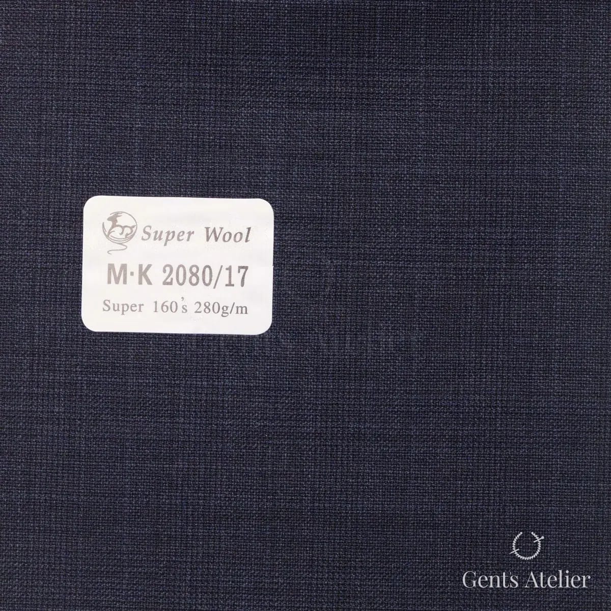 Образец ткани Gent's Colors M·K2080/17 с этикеткой, тёмно-синий