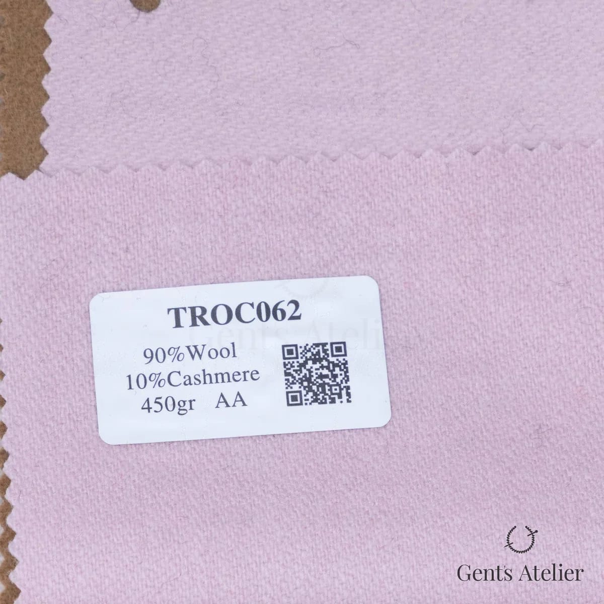 Образец ткани Coatings TROC062 с этикеткой, пыльно-розовый