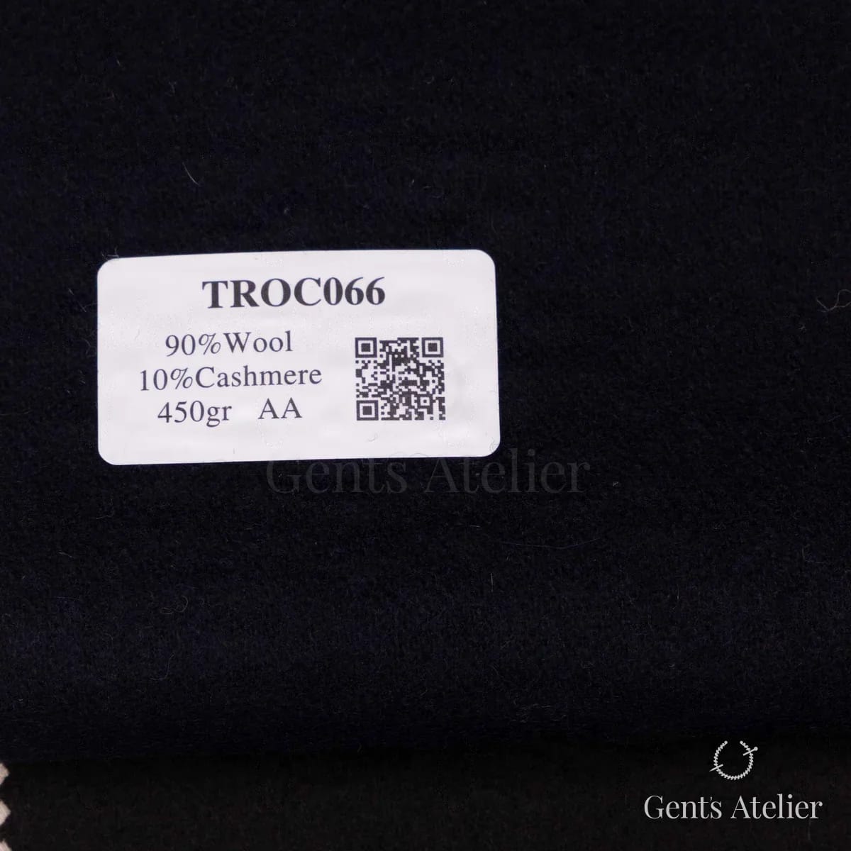Образец ткани Coatings TROC066 с этикеткой, тёмно-синий, почти чёрный