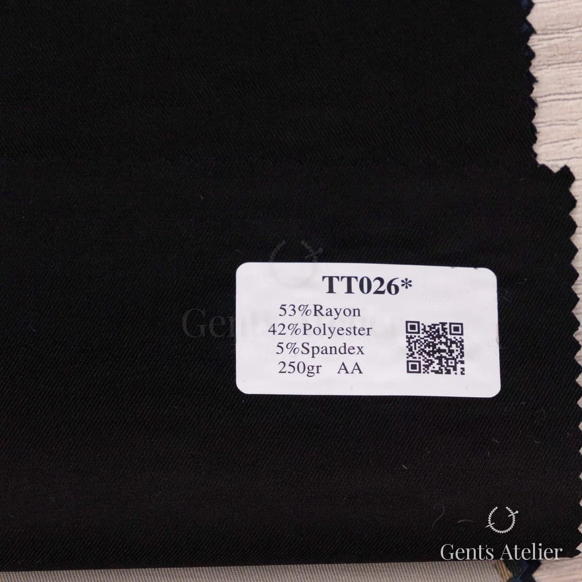 Образец ткани Coatings TT026 с этикеткой, чёрный