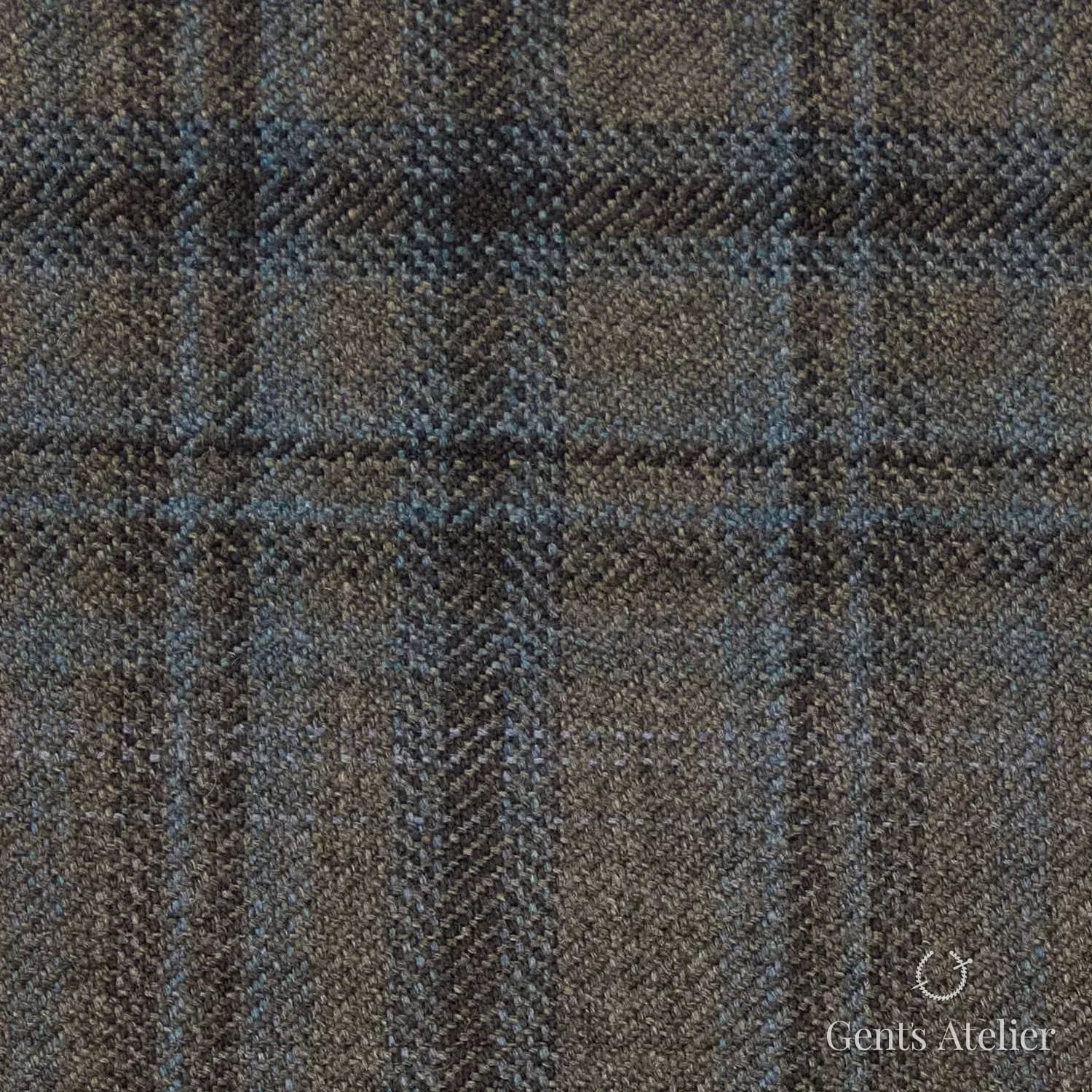 Костюм из Reda TTR3628 — оливково-серый с клеткой, 100% Шерсть