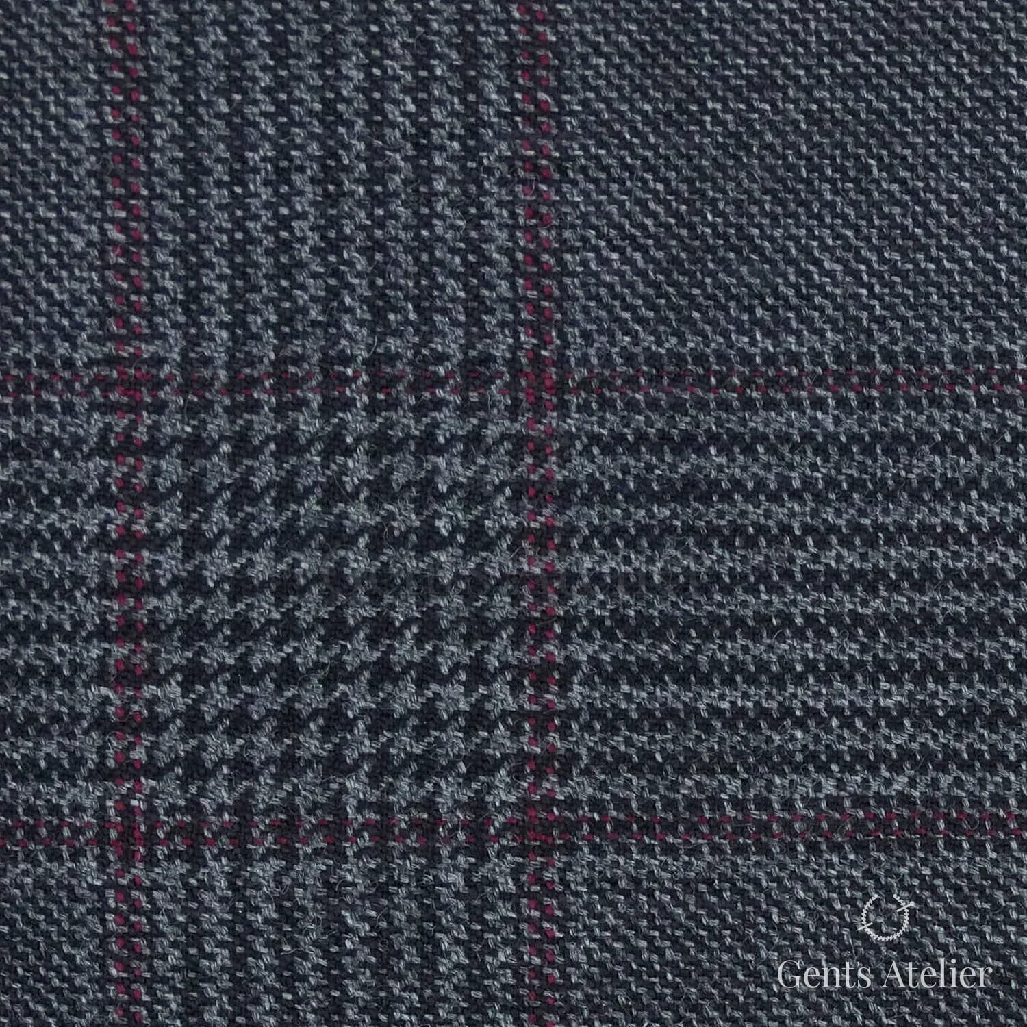 Костюм из Vitale Barberis Canonico TTV2598 — серый гленчек с бордовым, 100% Шерсть