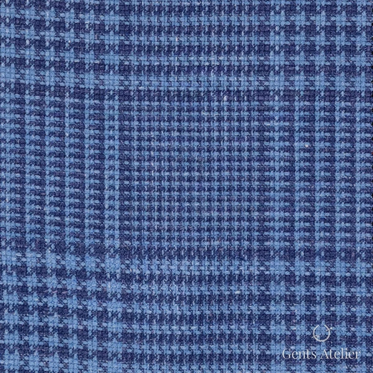 Костюм из Sienna JX4275 — синий глен-чек, васильковый с тёмно-синим, 80% Шерсть, 15% Лён, 5% Шёлк