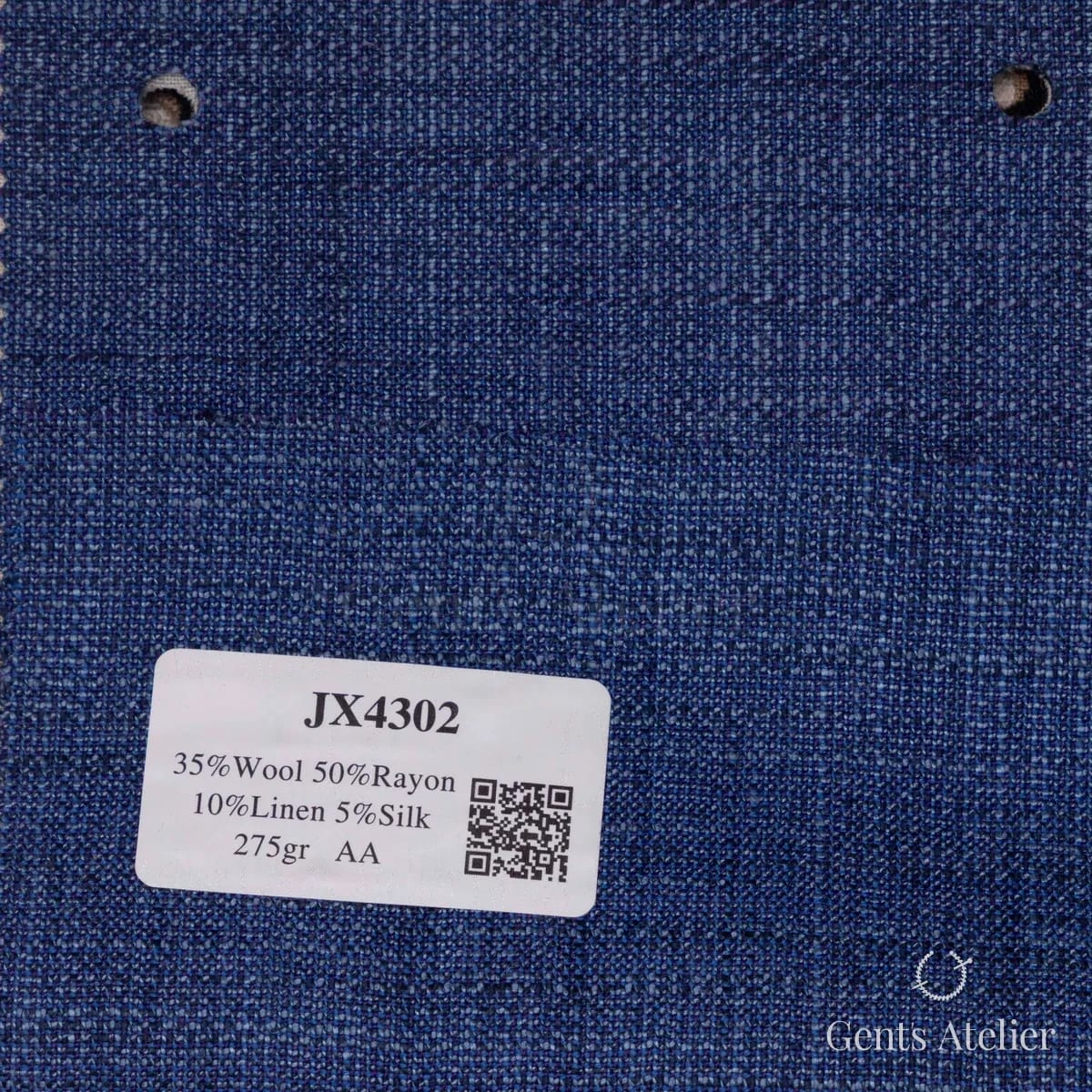 Образец ткани Sienna JX4302 с этикеткой, насыщенный синий меланж