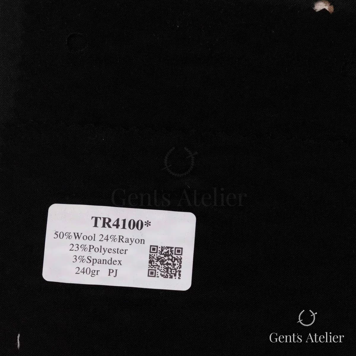 Образец ткани Sienna TR4100 с этикеткой, чёрный