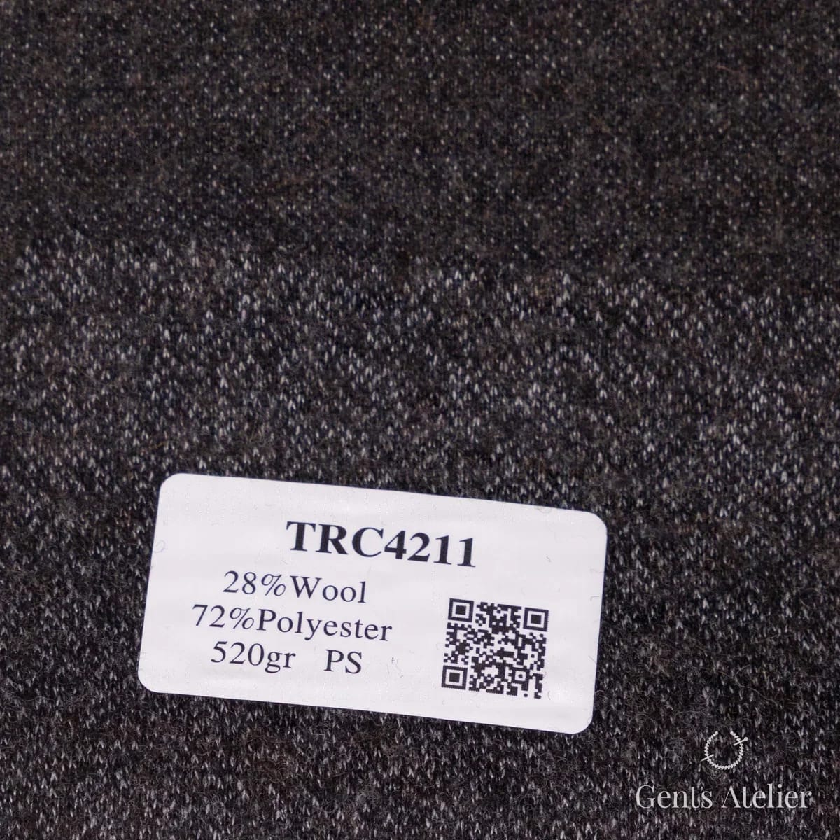 Образец ткани Soft Coats and Knits TRC4211 с этикеткой, графитово-коричневый меланж